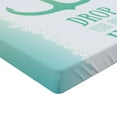 thumbnail image 2 of Ambesonne Ocean Fitted Sheet, Words Green Ombre Anchor, Twin XL Size, Green White, 2 of 3