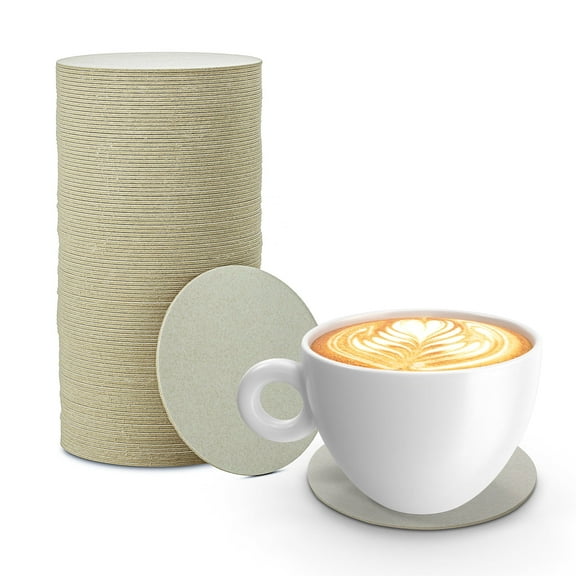 MT Products White Drink Coasters 4" - Round Paper Cup Coasters - Pack of 1000