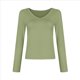 thumbnail image 3 of Camisas de Larga de Moda para Mujer, Blusas de Otoño con Cuello en V, Ajustadas y Recortadas, Conjuntos Y2K. Verde XL, 3 of 7