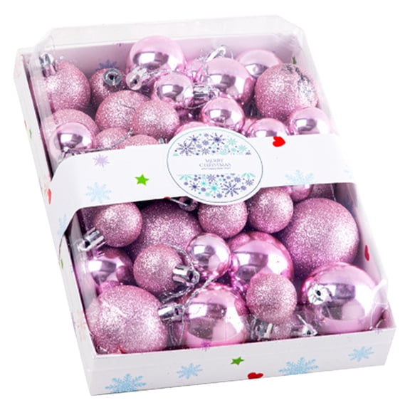 Pink Christmas Ornaments, Mini Christmas Tree Decorations, Pink Hanging Ball Ornaments for Tree Wreath Garland Holiday Decor