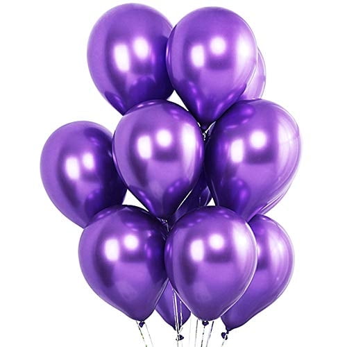 Globos Morados Cromados para Fiesta 50 piezas Globo Metálico de Látex de 12 Pulgadas para VUMSUM VUMSUM
