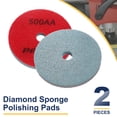 thumbnail image 3 of Uxcell 2pcs Diamond Sponge Fiber Polish Pad 5" 500 Grit Polish Pad Red Light Blue, 3 of 7