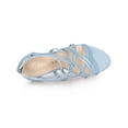 thumbnail image 4 of BLISSFUL STEP Women's Shoes Strappy Lace Up Open Toe Stiletto High Heel Dress Sandals  Sky Blue 7.5, 4 of 7