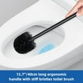 thumbnail image 3 of Toilet Plunger and Brush Set for Bathroom Cleaning, 2-in-1 Long Handle Toilet Bowl Brush with Stiff Bristles & Powerful Plunger, Space-Saving Holder (Pack of 2), 3 of 4