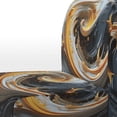 thumbnail image 4 of Designart "Gold Black Spiral Pattern" Upholstered Modern & Contemporary Accent Chair and Abstract Spirals Arm Chair - Multiple Color & Pattern, 4 of 7