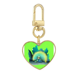 thumbnail image 1 of Retrato de pavo real Llavero de metal en forma de corazón dorado, 1 of 3