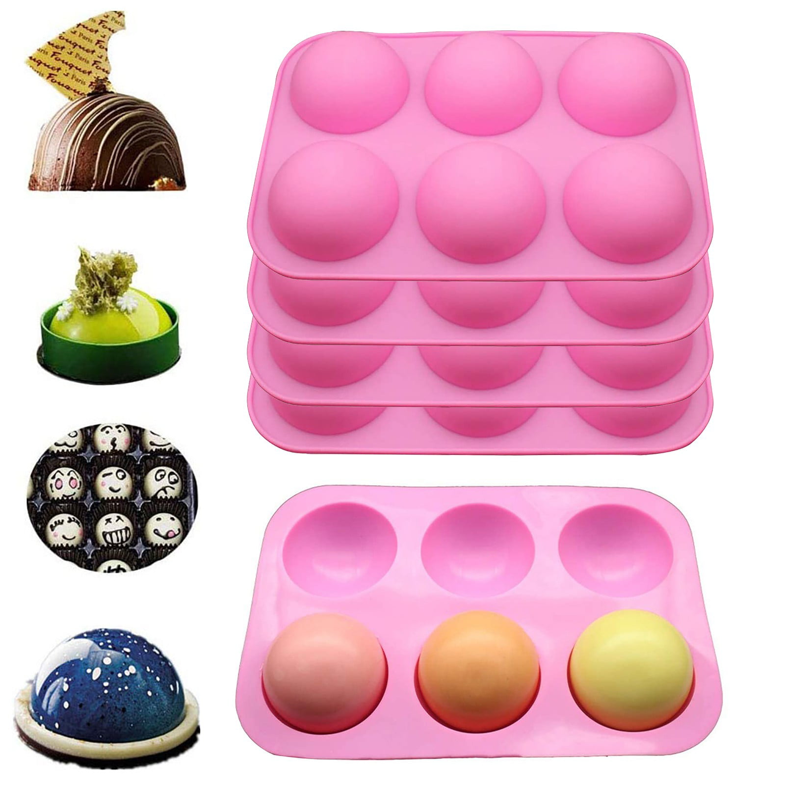 Silicone 6Cavity Cake Mold Baking Pan Half Sphere Chocolate Muffin Baking Mould 