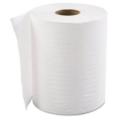 Gen GENHWTWHI 8 in. x 600 ft. 1-Ply Hardwound Roll Towels, White - Case of 12