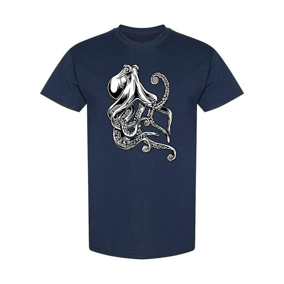 Big Octopus Sketch T-Shirt Men -Image by Shutterstock, Male Medium