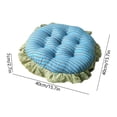 thumbnail image 3 of Lenkho Striped Tufted Round Seat Cushion with Ruffle Edge, Soft Padded Decorative Chair Pad, Comfort Thick Floor Sitting Cushion for Dining Chair, Kitchen Seat, Living Room, Bedroom Balcony, 3 of 6