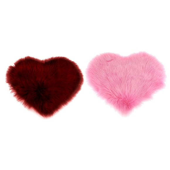 Abbracc Red &Pink Heart Shape Wool-like Throw Pillowcase Cushion Cover (no