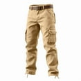 thumbnail image 3 of Sakmal Men's Cargo Pants Big and Tall Khaki Straight Leg Lightweight Pants for Men, 3 of 4