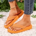 thumbnail image 5 of BADHUB Women's Casual Non slip Flat Bottom Flip Flops Comfortable Soft Bottom Summer Vacation Flat Flip Flops Orange 37, 5 of 6