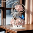 thumbnail image 4 of Valentines Day Table Decor, Romantic Pink Rose Butterfly Acrylic Desktop Art Ornament Heart Shape Floral Centerpiece for Home Office Shelf Wedding Gift, 4 of 6