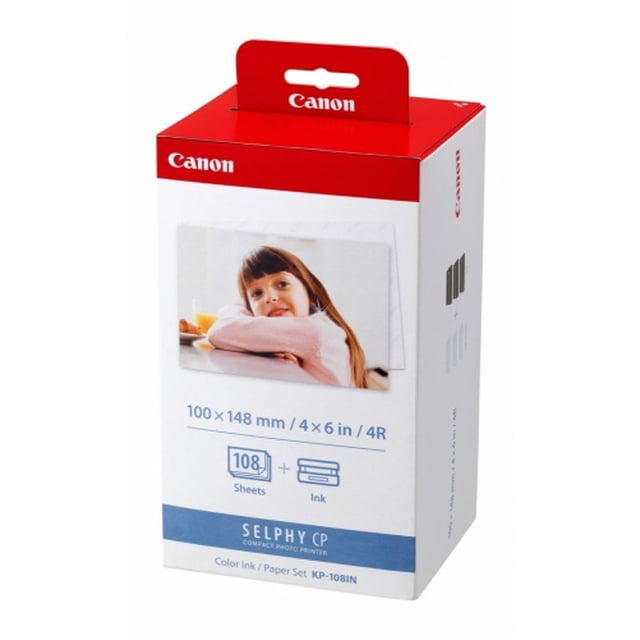 Canon Kit Cartucho y Papel KP-108IN, 108 Páginas de 4'' x 6'', 3 Cartuchos Color