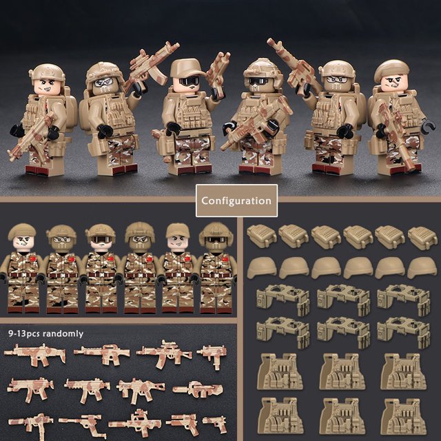 Juguetes Educativos : Construye Tu Lego Mundo Militar Con Nuevo Policía Especial Minifiguras Figuras De Fuerzas Armadas Bloques De Construcción