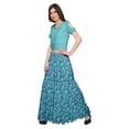 thumbnail image 2 of Moomaya Printed Rayon Cold Shoulder Crop Top And Skirt Ethnic Set For Women, 2 of 6