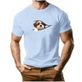 thumbnail image 3 of DODADAWANJ Summer Tshirts for Men Fashion Cute Dog Graphic Tees Big and Tall Short Sleeve Tshirt Casual Crew Neck T Shirts Light Blue M, 3 of 6