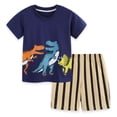 thumbnail image 6 of Ymyiu Summer Clothes for Toddler Boys Boys Active Short Sets Active Short Sleeve T-Shirt and Shorts 2 Piece Athletic Shorts Set 2T 3T (Navy,2-3 Years), 6 of 9