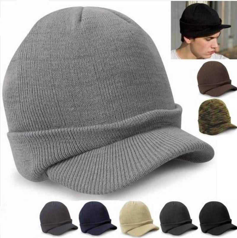 sexy-drunk 2X Men Knit Beanie Reversible Baggy Cap Skull Chunky Winter Hat X085 Dark Gray & Light Gray