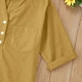 thumbnail image 6 of Hauaitttt Linen Shirts for Girl 3/4 Sleeve V Neck Blouses Buttons Loose Fit T Shirts Solid Color Summer Holiday Tops Cute Shirts for Girls Size 8 Girls Yoga Tops Crop Kids Girl Dress Lace T Fall Tops, 6 of 6