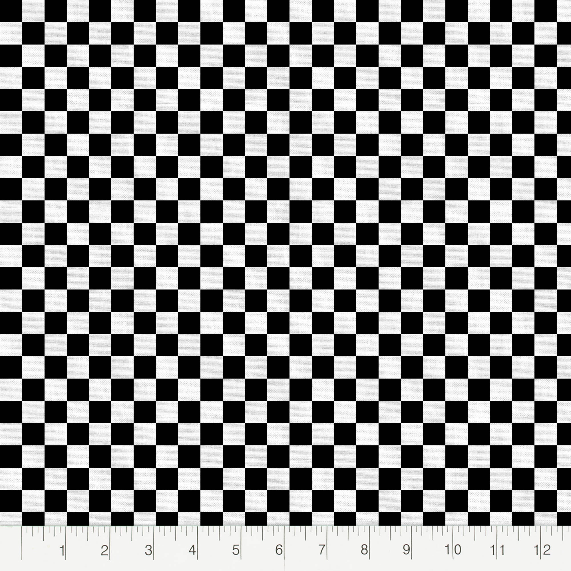 Fabric Editions 18" x 21" 100% Cotton Check Precut Sewing & Craft Fabric, Black 10 Pieces