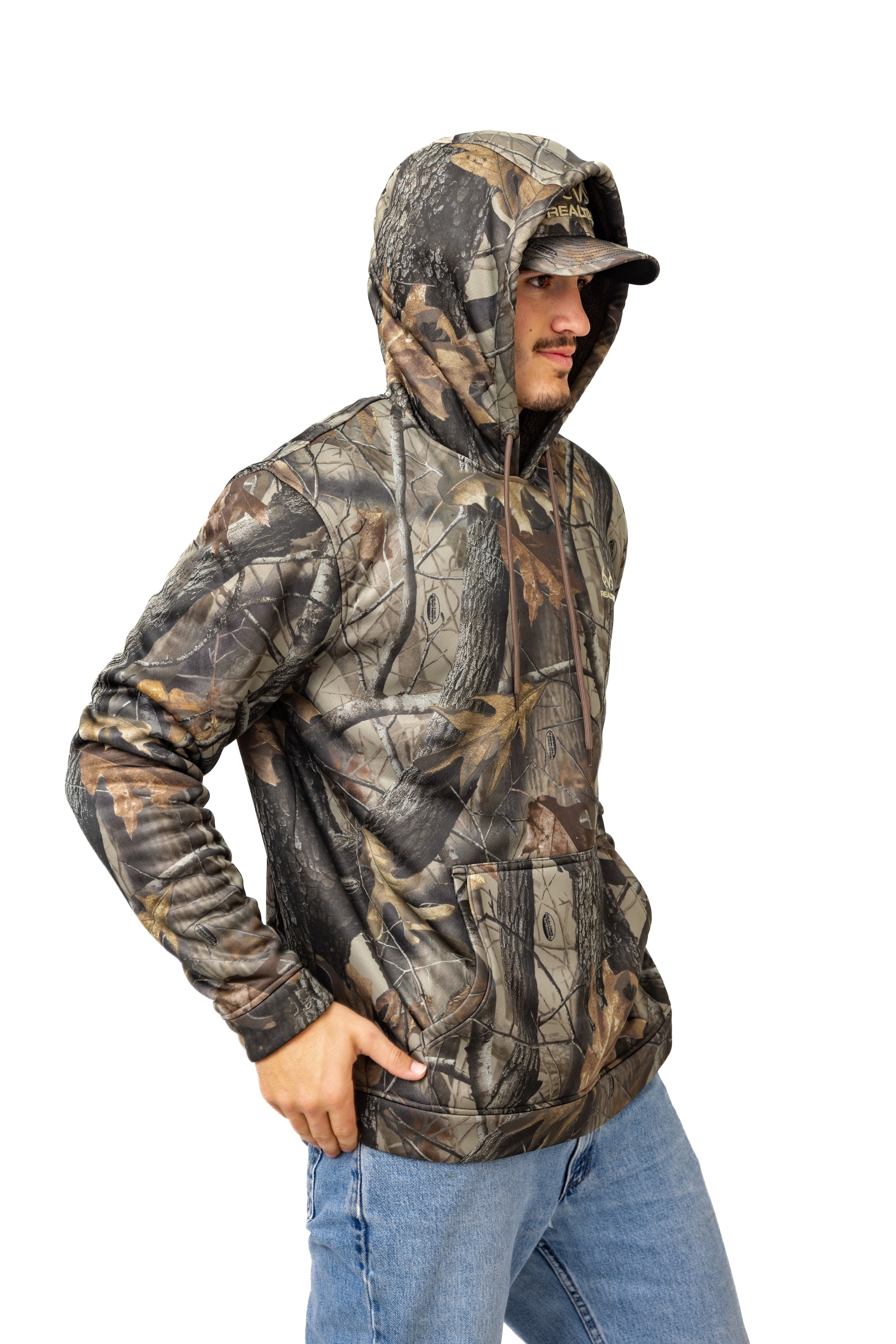 Realtree Men's Camo Hunting Hoodie - High Pile Pullover for Outerwear | Size S-4X