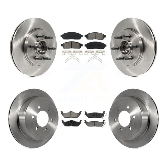 Transit Auto Front Rear Disc Brake Rotors and Semi-Metallic Pads Kit for Car Ford F-150 Lincoln Mark LT RWD K8S-103087