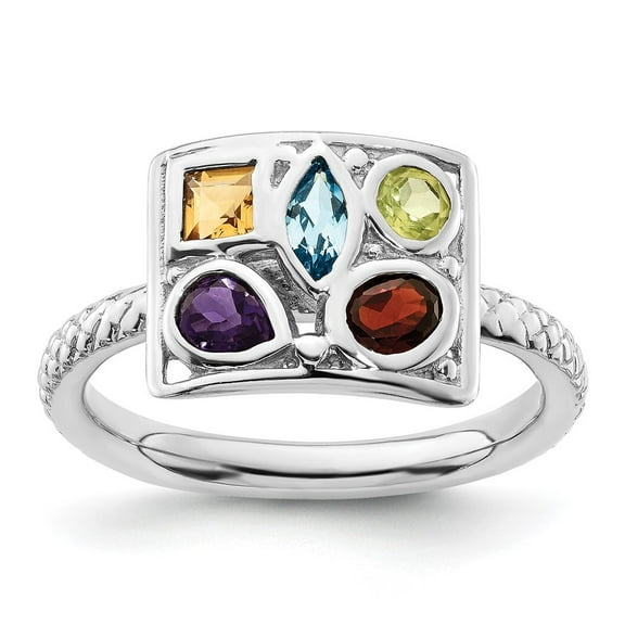 Auriga Fine Jewelry 925 Sterling Silver Gemstone Ring for Women Size 10
