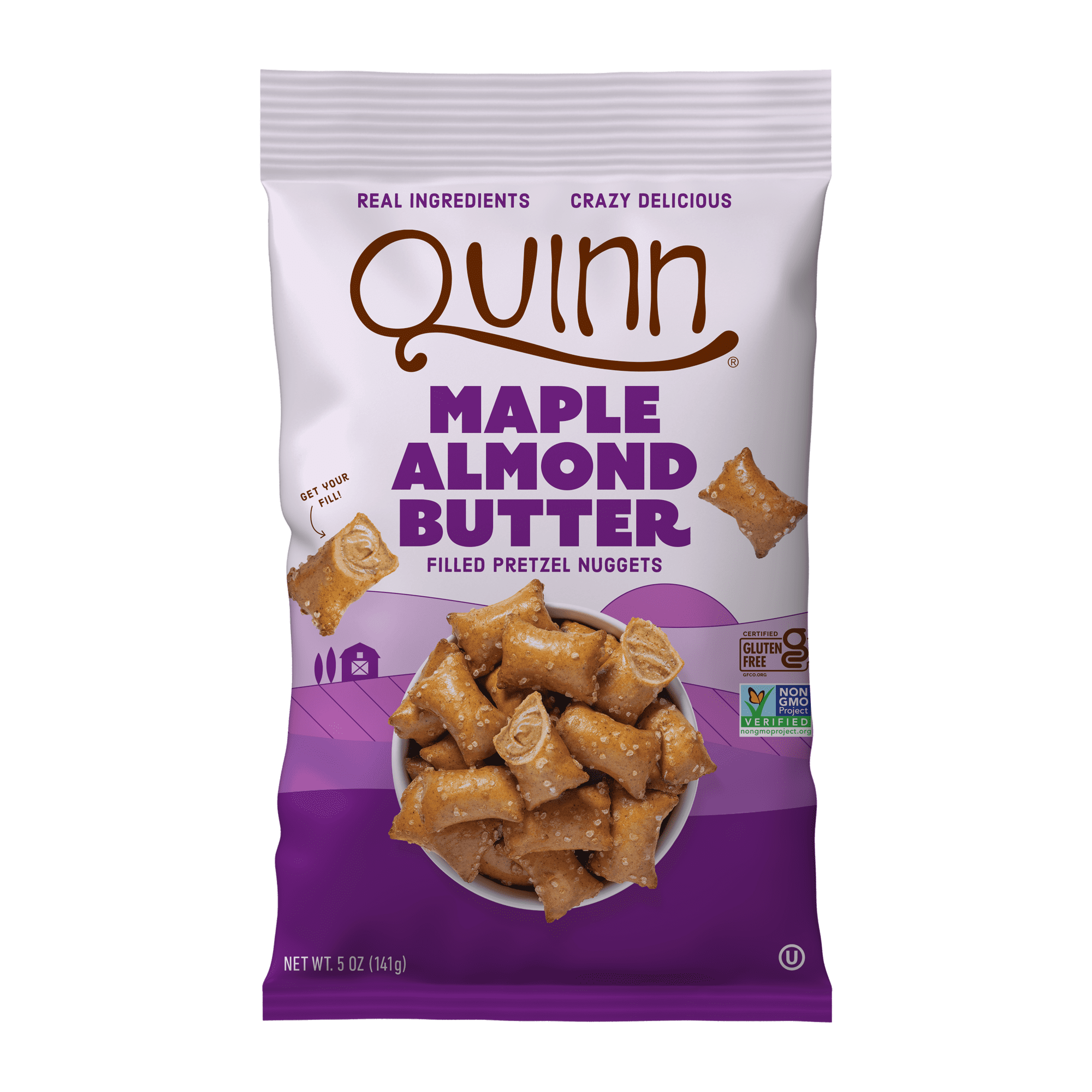(3 pack) Quinn Maple Almond Butter Filled Pretzel Nuggets, 5.0 oz, 1 Count