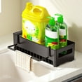 thumbnail image 4 of Sink Organizer 1PC,Kitchen Storage Rack 9.45x3.86x2.83in,Plastic Sponge Holder with Drainage Holes for Soap Dispensers and Dishcloths, Maximize Counter Space.(Black), 4 of 8