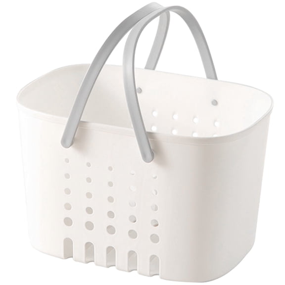 GETAJGHSD Portable Grey Plastic Shower Basket with Handle, Bathroom Storage Organizer for Home and Travel
