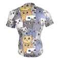 thumbnail image 4 of joogoo Colorful Doodle Cute Cats Pattern Men's Cycling Jerseys Mountain Bike Short Sleeve Tops 2XL, 4 of 7