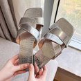 thumbnail image 4 of Vedolay Cute Sandals for Women Women's Summer Dressy Platform Sandals, Casual Comfort Low Wedge Heels,Silver 8.5, 4 of 5
