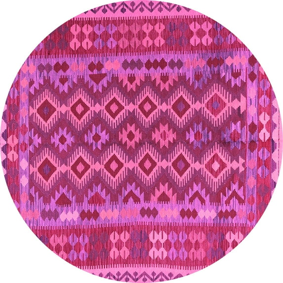 Ahgly Company Indoor Round Persian Pink Traditional Area Rugs, 3' Round