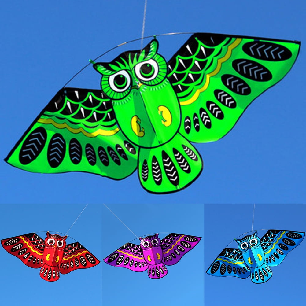 Outdoor Colorful Cartoon Owl Easy Flying Kite with 50m Line Children Kids Toys Outdoor Toys for Baby Children Toddlers Boys & Girls Blue Anniston Kids Toys