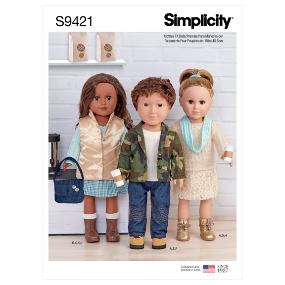 Simplicity 18" Doll Clothes-ONE SIZE