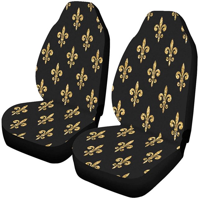 ABPHQTO Juego de 2 fundas para asientos de coche Fleur De Lis y Tree of Life Protector universal para asientos delanteros de coche apto para coche, SUV sedán, camión