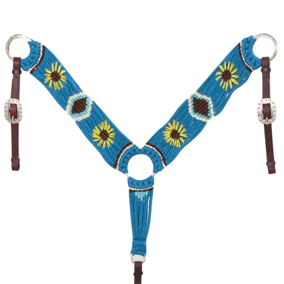 Hilason Horse 100% Wool Breast Collar Hand Woven Blue