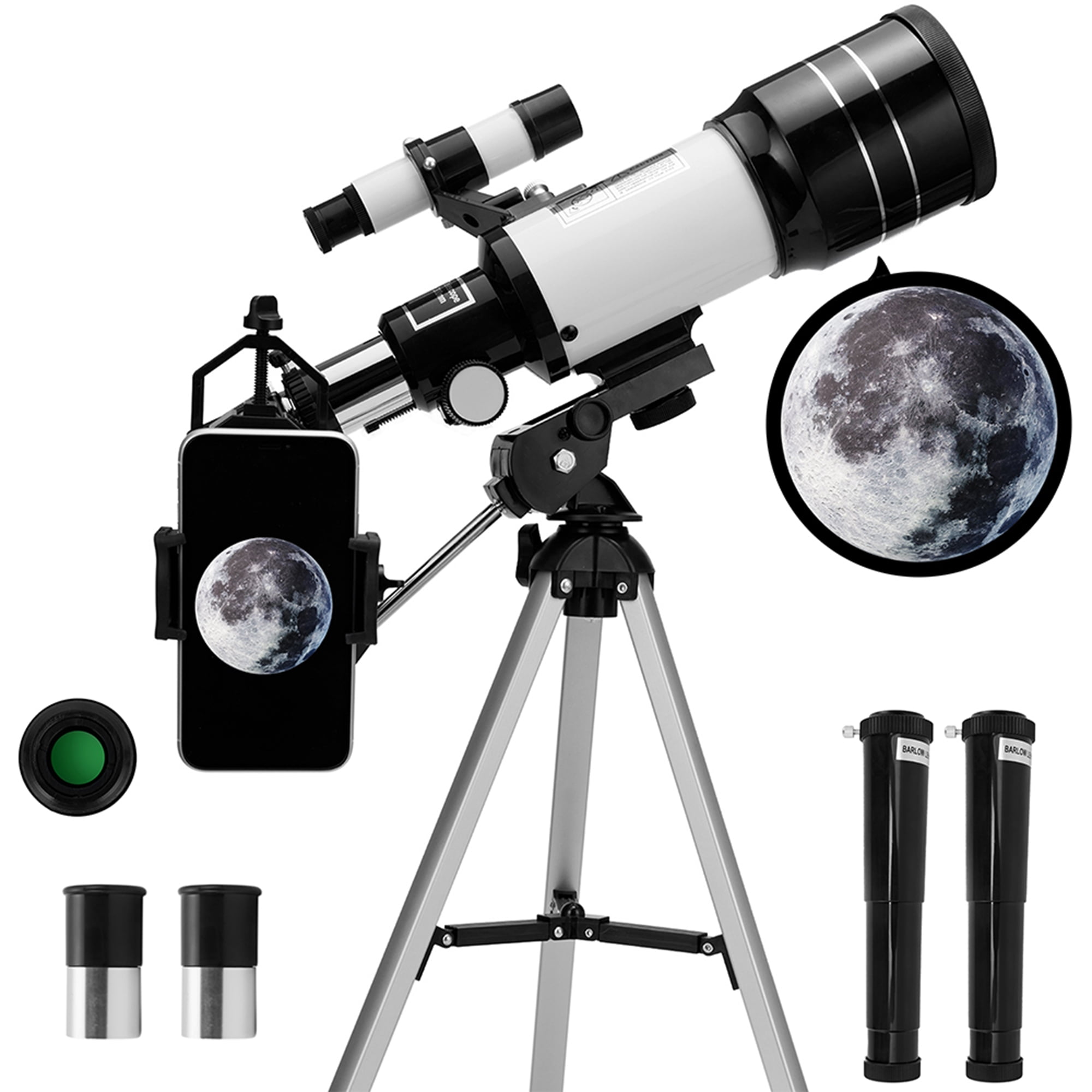 Portable Travel Telescope with Tripod for Viewing Moon and Planet A Astronomy Telescope for Kids Adults Beginners,70mm Aperture Astronomical Telescope Refractor 