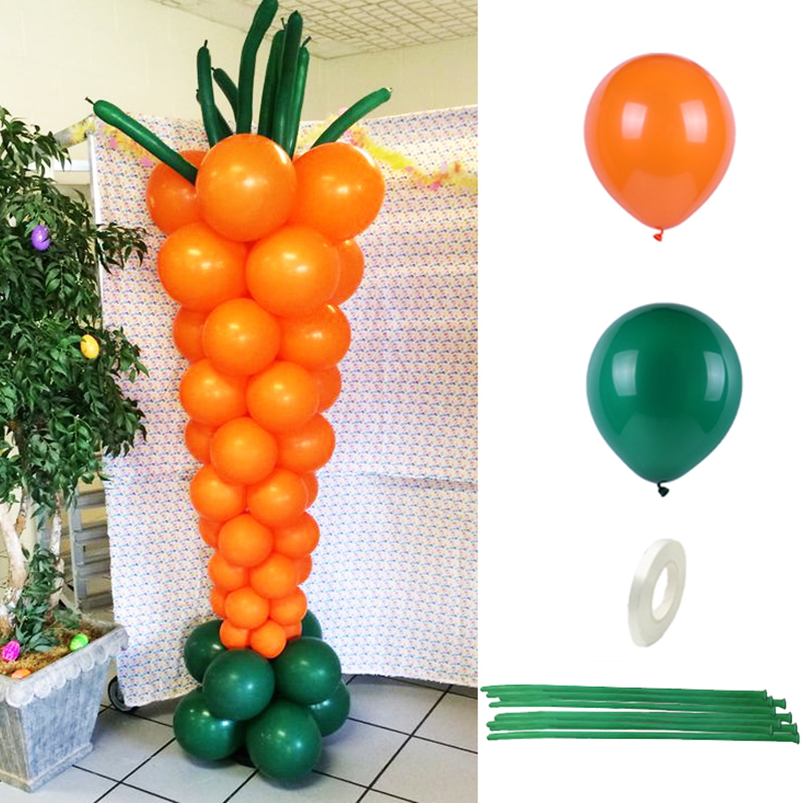 Bobasndm Easter Carrot Balloon Kit60Pcs Easter Party Balloons