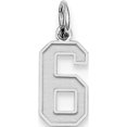 thumbnail image 1 of 925 Sterling Silver Small Satin Number 6, 1 of 2