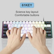MageGee Mini 60% Gaming Keyboard, RGB Backlit 61 Key Ultra-Compact Keyboard, TS91 Ergonomic Waterproof Mechanical Feeling Office Computer Keyboard for PC, MAC, PS4, Xbox ONE Gamer(Black White)