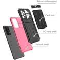 thumbnail image 3 of Case for Galaxy A22 5G,Military Grade [Built-in Kickstand] with Card Holder Dual-Layer Design Heavy Duty Shockproof Protection Phone Case for Samsung Galaxy A22 5G/Boost Celero 5G (Pink), 3 of 9