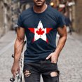 thumbnail image 1 of Tops para hombre, blusas y camisas de cuello redondo y manga corta para hombre. Camiseta de cuello redondo y manga corta con estampado de bandera canadiense para hombre. Blusa de algodón y poliéster p, 1 of 5