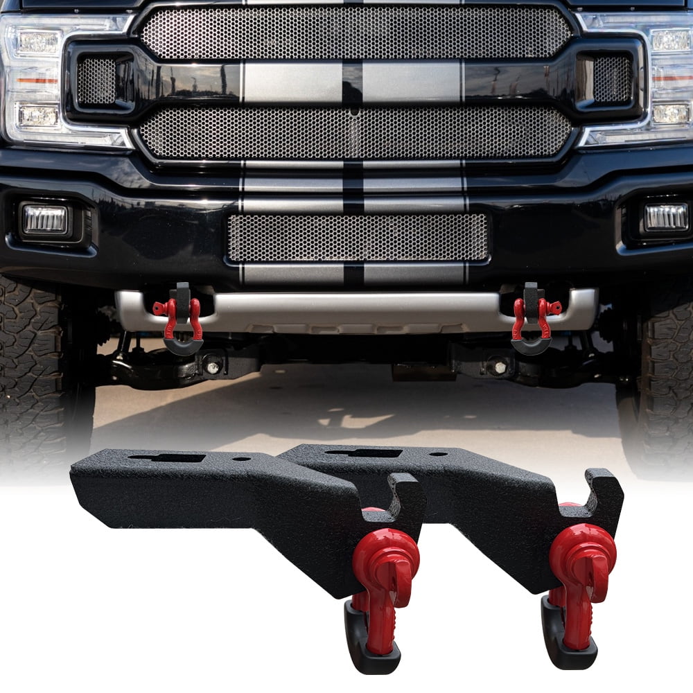 Vijay Black Steel Fits 20092022 Ford F150 Front Tow Hook Shackle Mount