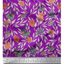 Soimoi Viscose Chiffon Fabric Flying Bird,Plumeria & Dahlia Floral Print Fabric by Yard 42 Inch Wide
