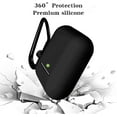 thumbnail image 2 of Silicone Airpods Cover Airpods Protective Cover Compatible With Airpods 2 & 1 Case With Carabiner [Front Led Visible] [Shockproof & Dustproof Protective Cover][Extra Protection] -Black, 2 of 4