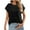Black, variant on Uner 10$!Summer Plus Size Tops for Womens 2025 Fashion Solid Color Textured Pocket Short Sleeved Round Neck Loose Top