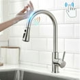 Touch Sensor Kitchen Sink Faucet, Single Lever, Brushed Nickel with